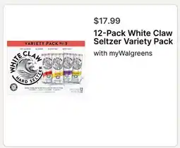 Walgreens 12-Pack White Claw Seltzer Variety Pack offer