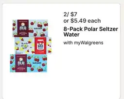 Walgreens 8-Pack Polar Seltzer Water offer