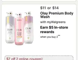 Walgreens Olay Premium Body Wash offer