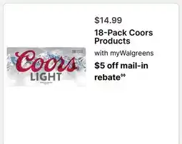 Walgreens 18-Pack Coors Products offer