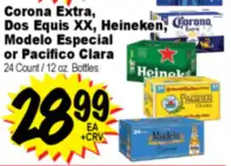 Superior Grocers Corona Extra, Dos Equis XX, Heineken, Modelo Especial or Pacifico Clara offer