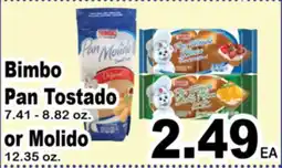 Superior Grocers Bimbo Pan Tostado 7.41 - 8.82 oz. or Molido 12.35 oz offer