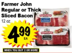Superior Grocers Farmer John Regular or Thick Sliced Bacon offer