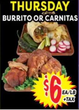 Superior Grocers BURRITO OR CARNITAS offer