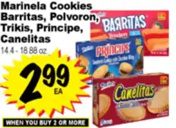Superior Grocers Marinela Cookies Barritas, Polvoron, Trikis, Principe, Canelitas offer