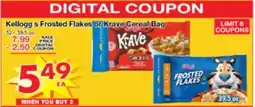 Superior Grocers Kellogg's Frosted Flakes or Krave Cereal Bag offer