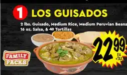 Superior Grocers 2 lbs Guisado, Medium Rice, Medium Peruvian Beans, 16 oz. Salsa, & 40 Tortillas offer
