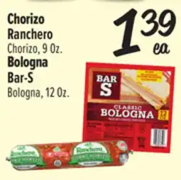 El Super Ranchero Chorizo, 9 Oz., Bar-S Bologna, 12 Oz offer