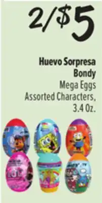 El Super Bondy Mega Eggs Assorted Characters offer