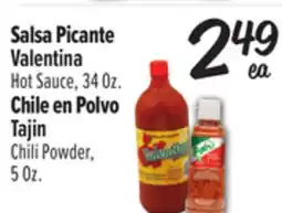 El Super Valentina Hot Sauce, 34Oz., Tajin Chili Powder, 5Oz offer