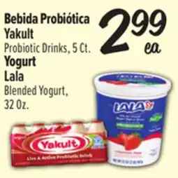 El Super Yakult Probiotic Drinks 5 Ct., Lala Blended Yogurt, 32 Oz offer