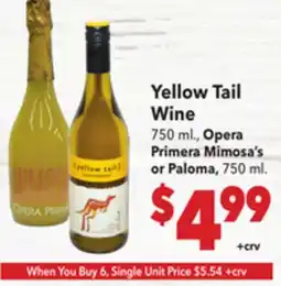 Vallarta Supermarkets Yellow Tail Wine offer