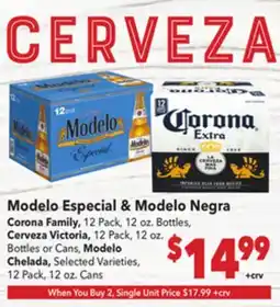 Vallarta Supermarkets Modelo Especial & Modelo Negra offer