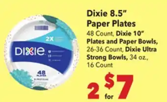 Vallarta Supermarkets Dixie 8.5 Paper Plates offer
