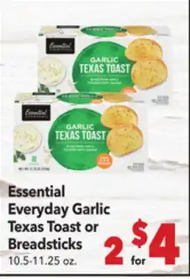 Vallarta Supermarkets Essential Everyday Garlic Texas Toast or Breadsticks offer