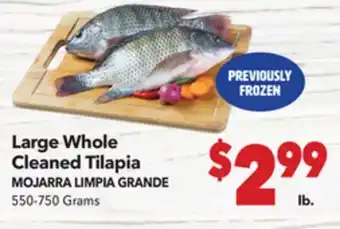 Vallarta Supermarkets Large Whole Cleaned Tilapia | MOJARRA LIMPIA GRANDE offer