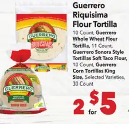 Vallarta Supermarkets Guerrero Riquisima Flour Tortilla offer