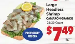 Vallarta Supermarkets Large Headless Shrimp / CAMARON GRANDE offer