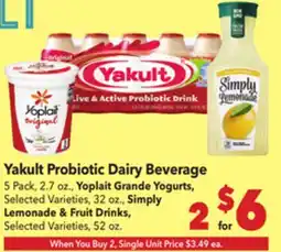 Vallarta Supermarkets Yakult Probiotic Dairy Beverage offer