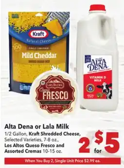 Vallarta Supermarkets Alta Dena or Lala Milk offer