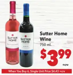 Vallarta Supermarkets Sutter Home Wine offer