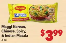 Vallarta Supermarkets Maggi Korean, Chinese, Spicy, & Indian Masala offer