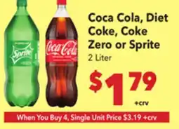 Vallarta Supermarkets Coca Cola, Diet Coke, Coke Zero or Sprite offer