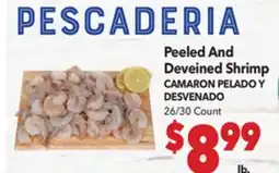 Vallarta Supermarkets Peeled And Deveined Shrimp / CAMARON PELADO Y DESVENADO offer