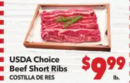 Vallarta Supermarkets USDA Choice Beef Short Ribs/COSTILLA DE RES offer