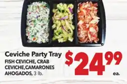 Vallarta Supermarkets Ceviche Party Tray / FISH CEVICHE, CRAB CEVICHE,CAMARONES AHOGADOS offer