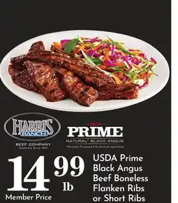 Pavilions USDA Prime Black Angus Beef Boneless Flanken Ribs or Short Ribs offer