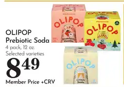 Pavilions OLIPOP Prebiotic Soda offer