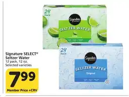 Vons Signature SELECT Seltzer Water offer