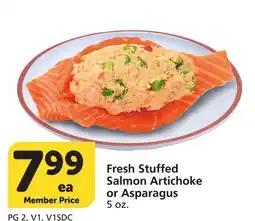 Vons Fresh Stuffed Salmon Artichoke or Asparagus offer
