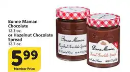 Vons Bonne Maman Chocolate 12.3 oz. or Hazelnut Chocolate Spread 12.7 oz offer
