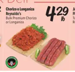 El Super Fresh Reynaldo's Bulk Premium Chorizo or Longaniza offer
