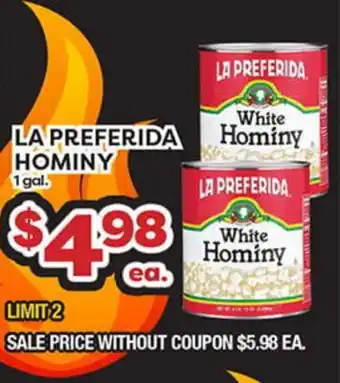 Torres Supermercado LA PREFERIDA HOMINY offer