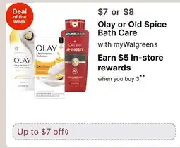 Walgreens Olay or Old Spice Bath Care offer