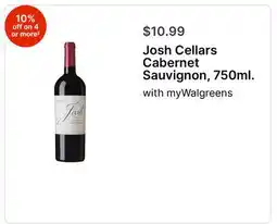 Walgreens Josh Cellars Cabernet Sauvignon, 750ml offer