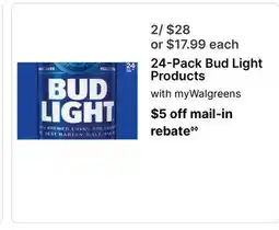 Walgreens 24-Pack Bud Light Products offer