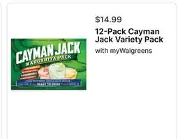Walgreens 12-Pack Cayman Jack Variety Pack offer