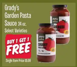 Jewel-Osco Grady's Garden Pasta Sauce offer