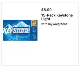Walgreens 15-Pack Keystone Light offer
