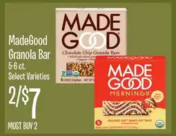 Jewel-Osco MadeGood Granola Bar offer