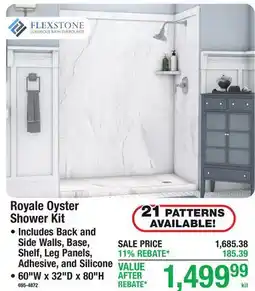 Menards Flexstone Royale Oyster Shower Kit offer