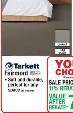Menards Tarkett Fairmont CARPET offer