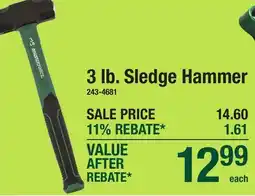 Menards 3 lb. Sledge Hammer offer