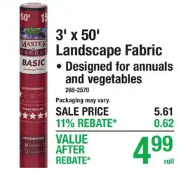 Menards 3' x 50' Landscape Fabric offer