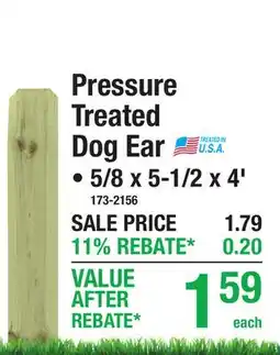 Menards Pressure Treated Dog Ear offer