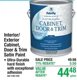 Menards Interior/Exterior Cabinet, Door & Trim Satin Paint offer